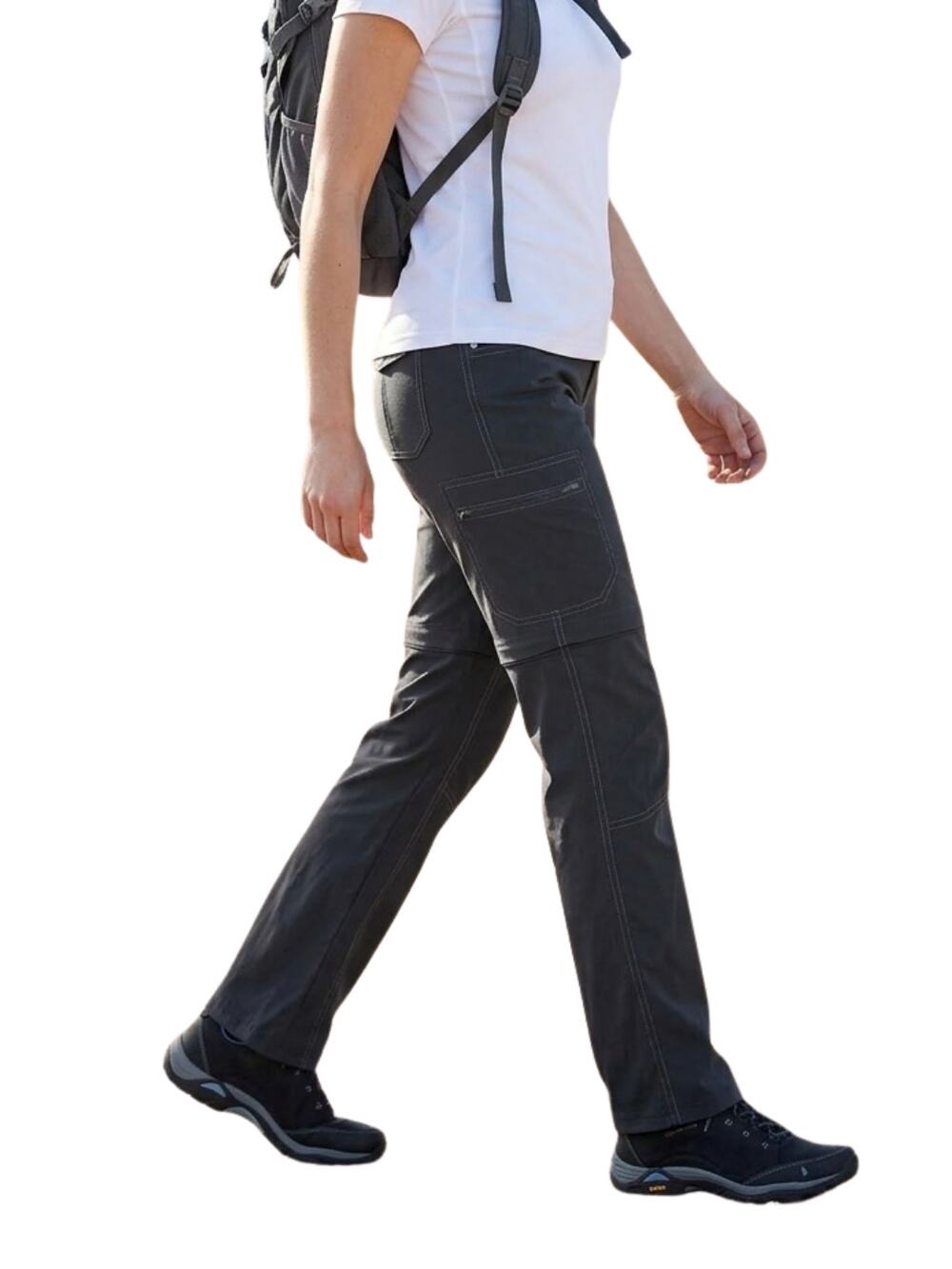 Kuhl Kliffside Convertible Pants Charcoal Black 6 Reg Outdoor Cargo Hiking Grey